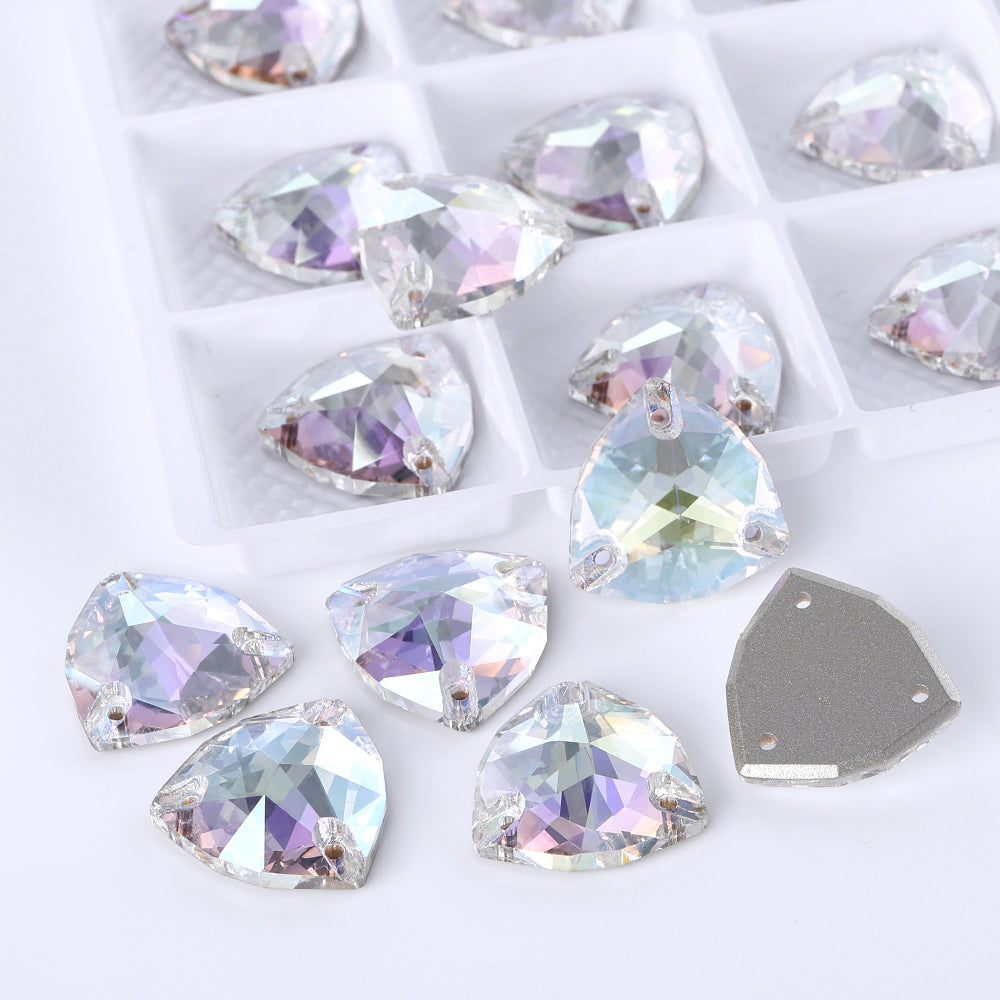 Crystal Transmission Trilliant Shape High Quality Glass Sew-on Rhinestones WholesaleRhinestone