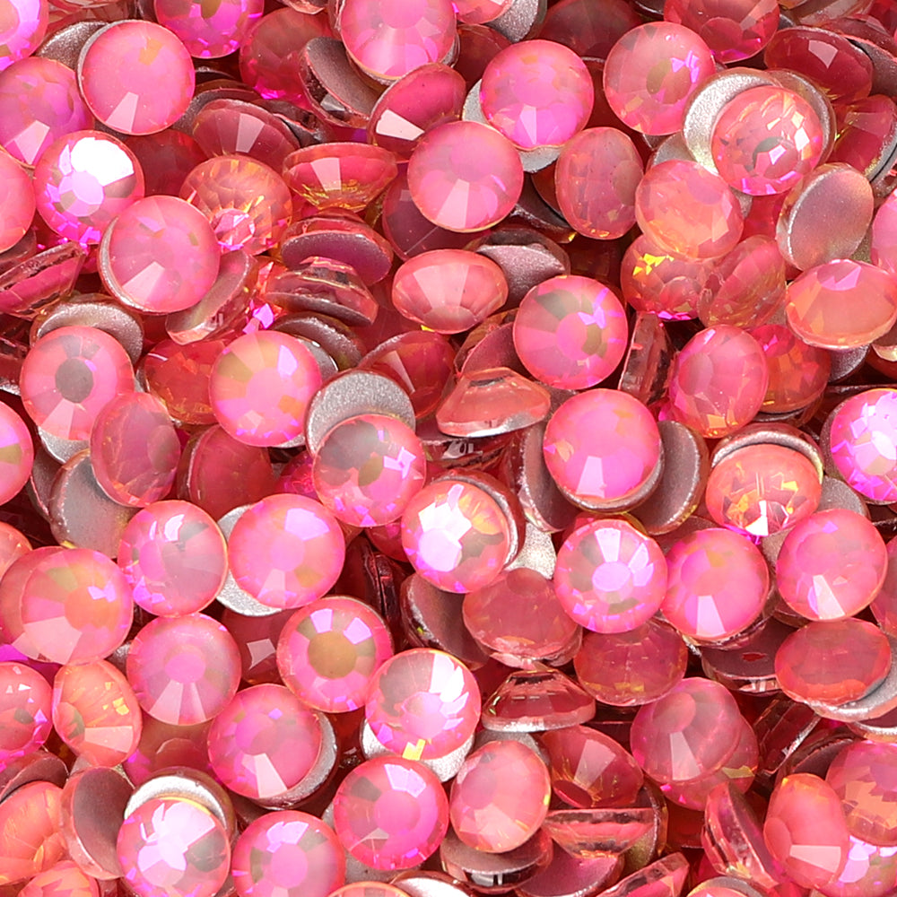 Crystal Rose Pink Glass FlatBack Rhinestones Silver Back Secondary image
