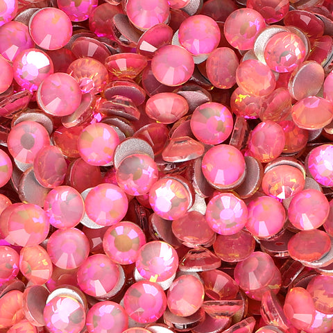 Crystal Rose Pink Glass Flachback -Strass Silber Rücken Zweitbild
