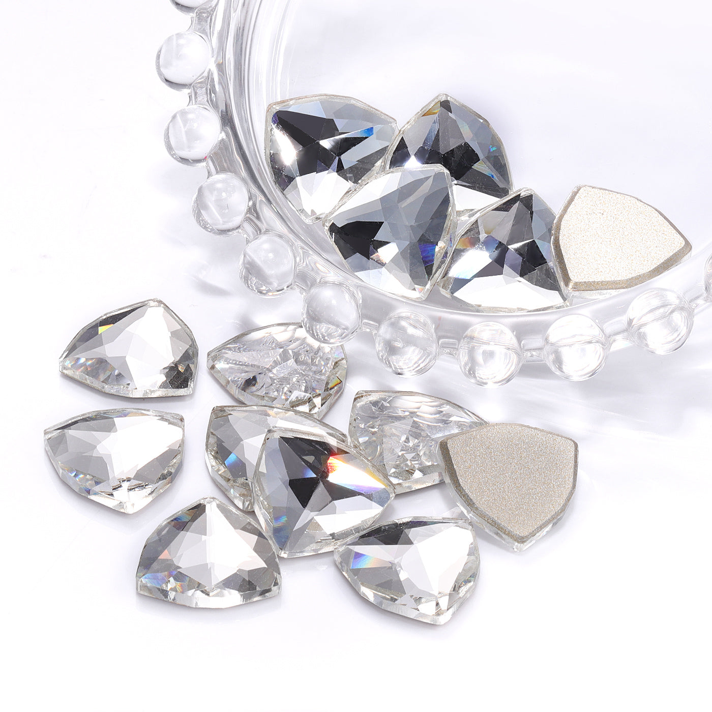 Crystal Trilliant Shape High Quality Glass Beveled Flat Back Rhinestones WholesaleRhinestone