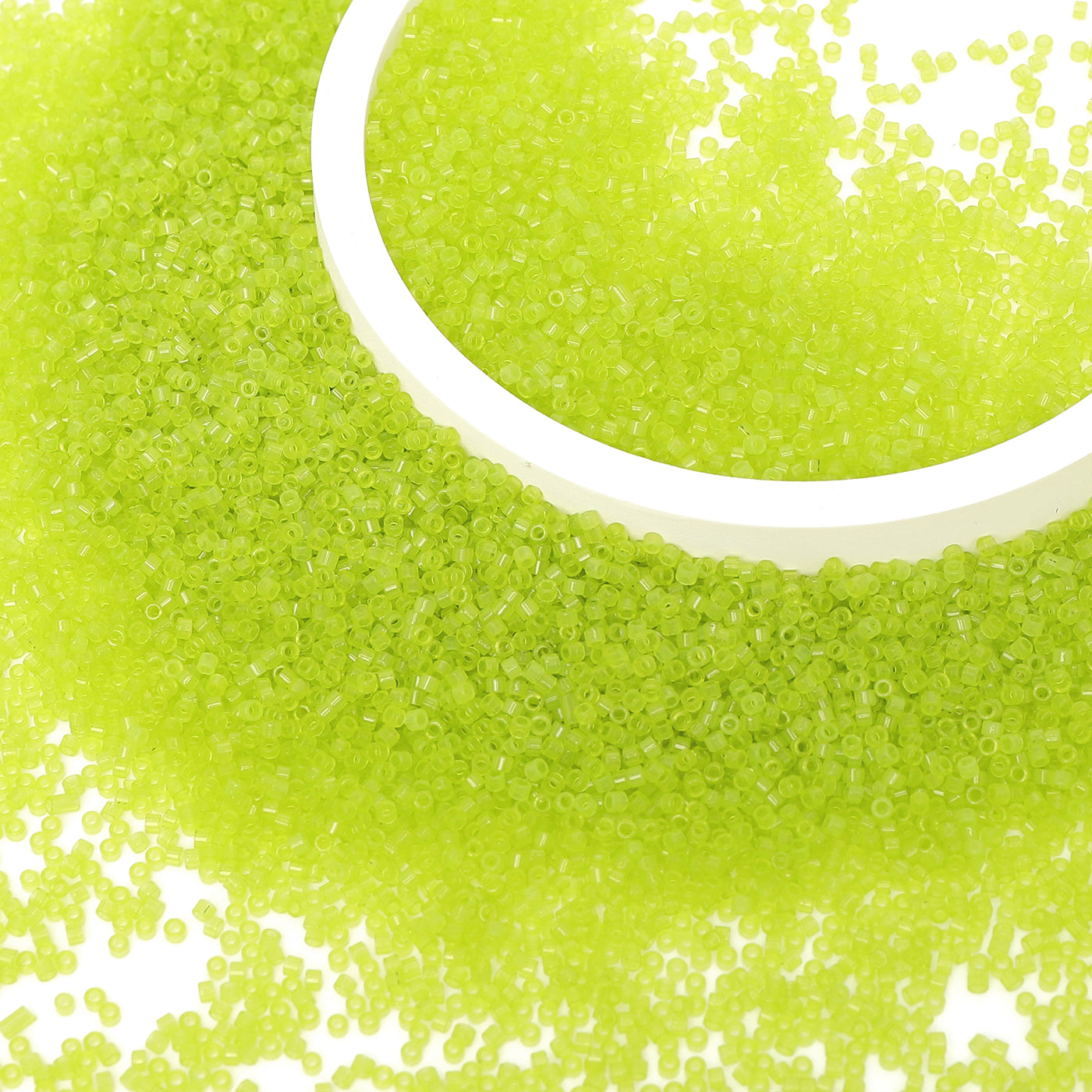 Transparent Chartreuse Color Hight Quality Glass Cylinder Seed Beads 1.6 MM Size BS1022 Secondary image
