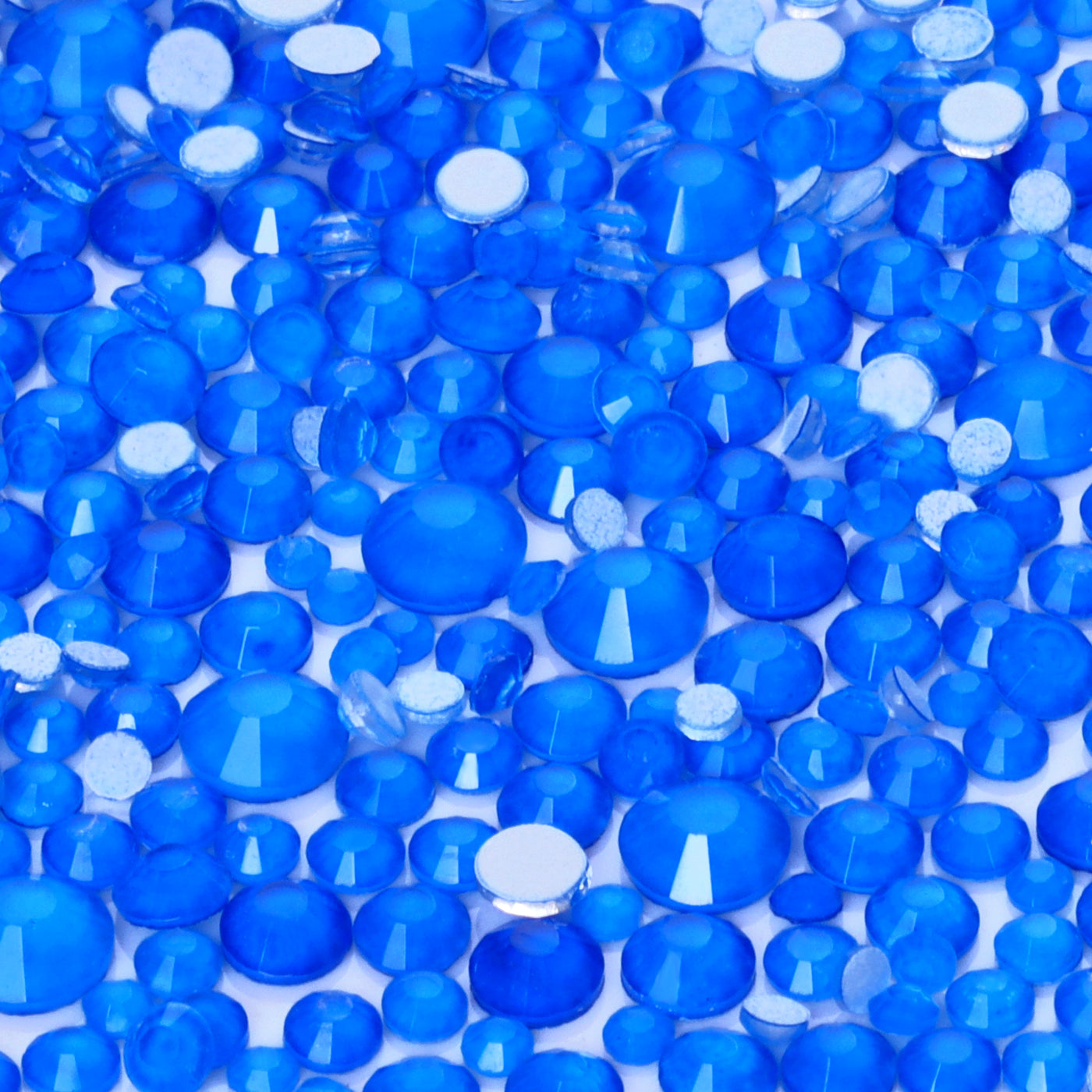 Mixed Sizes Blue Glass FlatBack Neon Rhinestones For Nail Art WholesaleRhinestone