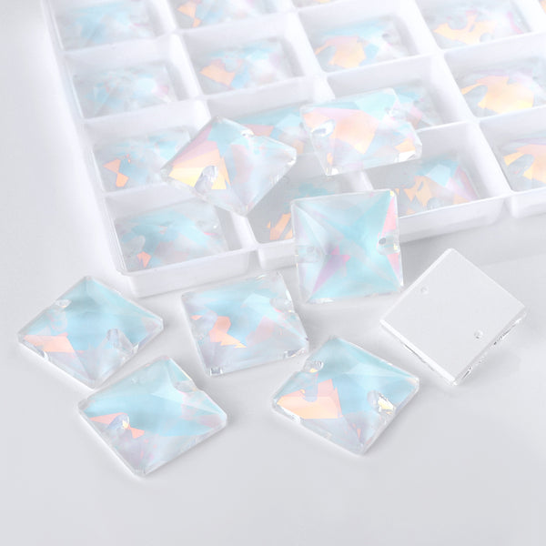 Crystal AM Square Shape High Quality Glass Sew-on Rhinestones WholesaleRhinestone