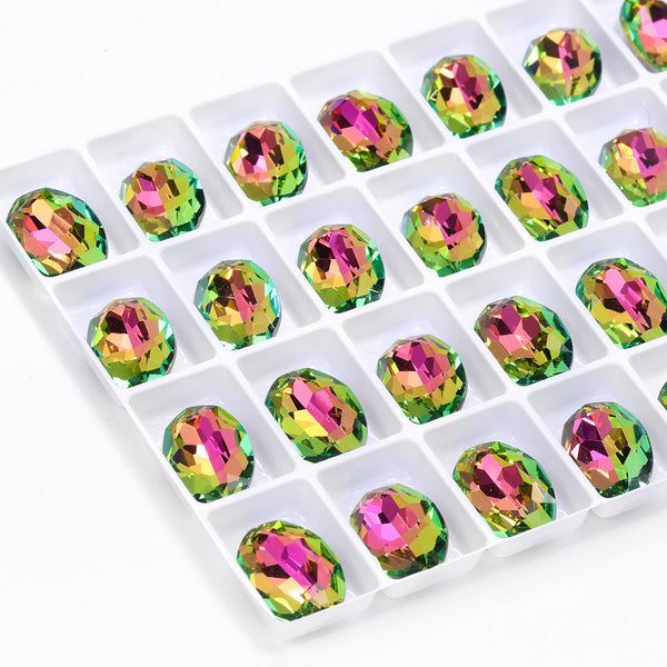 Vitrail Rose Oval Shape High Quality Glass Pointed Back Fancy Rhinestones WholesaleRhinestone