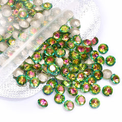Vitrail Rose Gemstone Flower Shape High Quality Glass Pointed Back Fancy Rhinestones