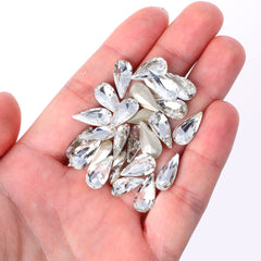 Crystal Teardrop Shape High Quality Glass Pointed Back Fancy Rhinestones