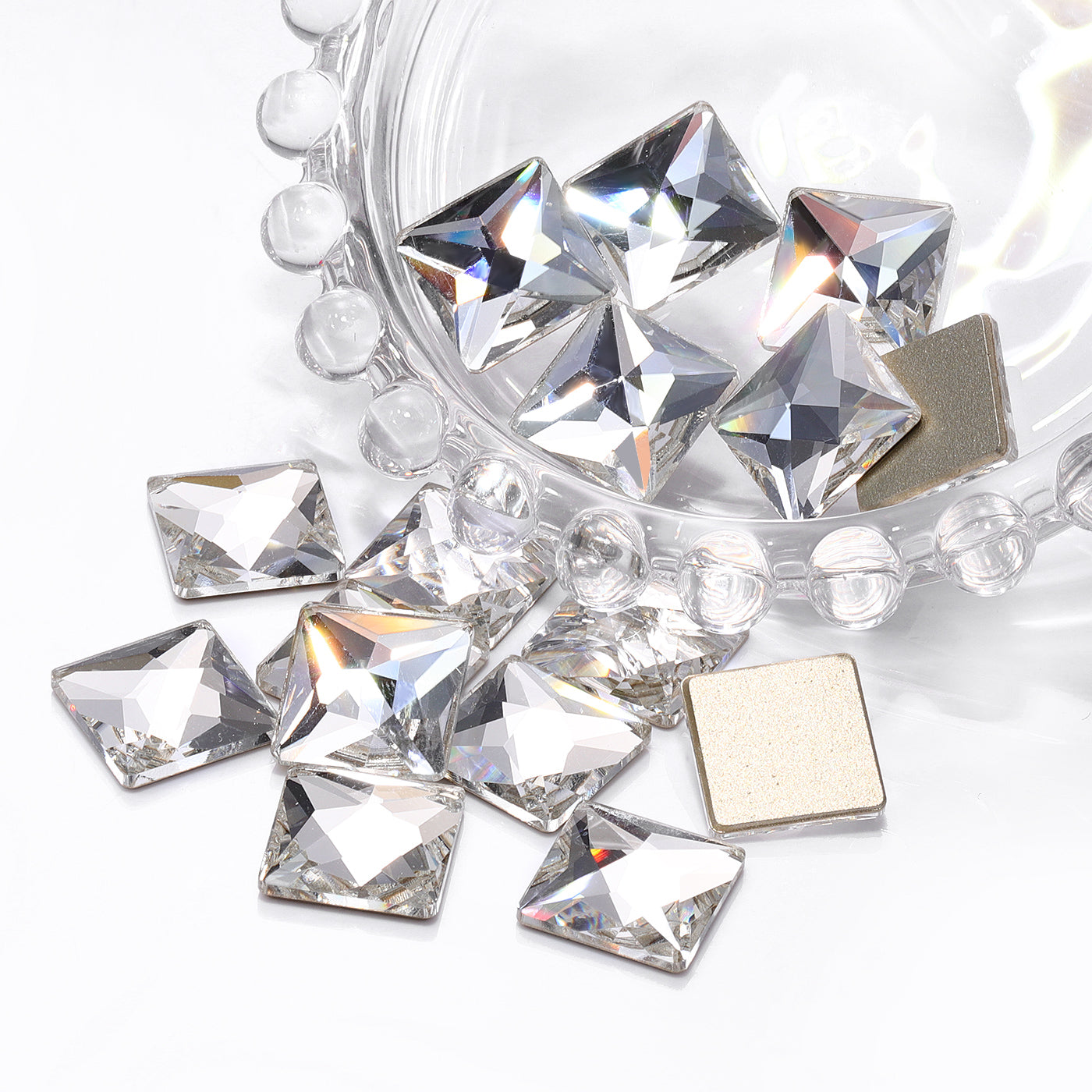 Crystal Square Shape High Quality Glass Beveled Flat Back Rhinestones