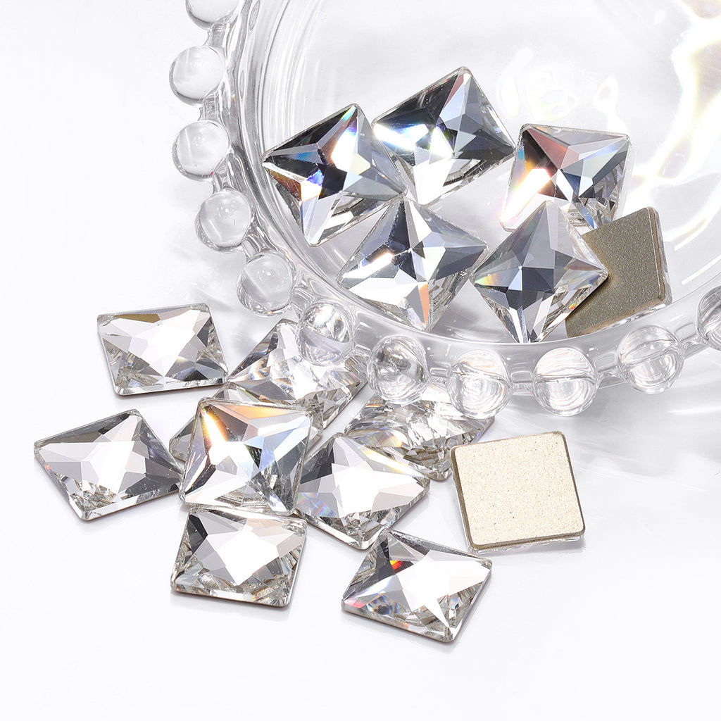 Crystal Square Shape High Quality Glass Beveled Flat Back Rhinestones WholesaleRhinestone