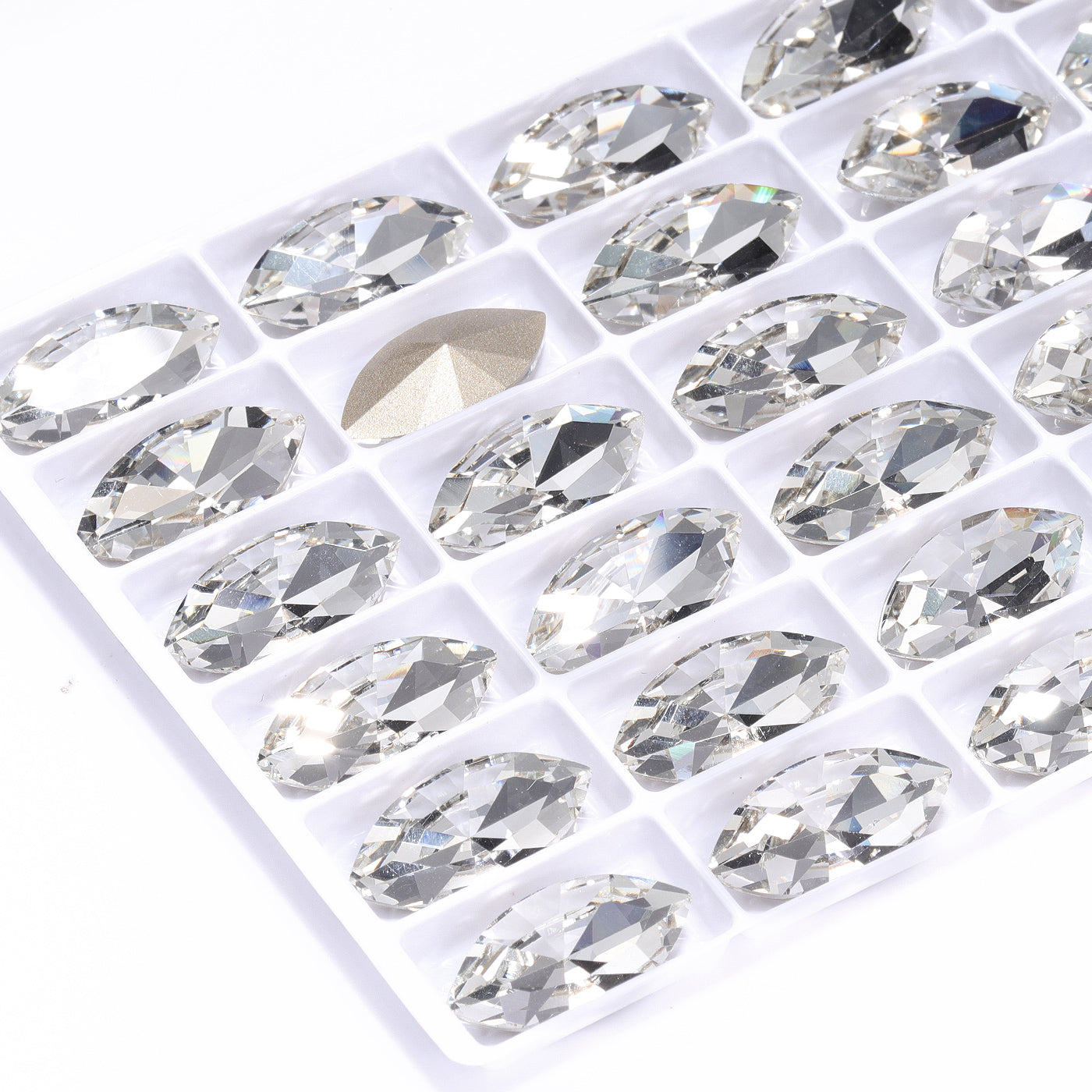 Crystal Navette Shape Glass de alta calidad Rhinestones elegantes Imagen secundaria del producto