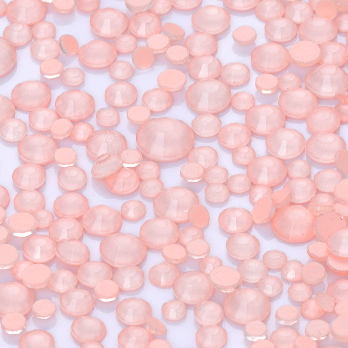 Mixed Sizes Neon Peach Pink Glass Flat Back Rhinestones For Nail Art WholesaleRhinestone