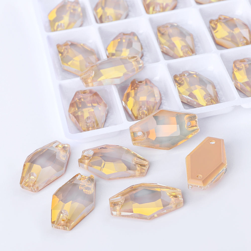 Silk AM Hexagon Shape High Quality Glass Sew-on Rhinestones