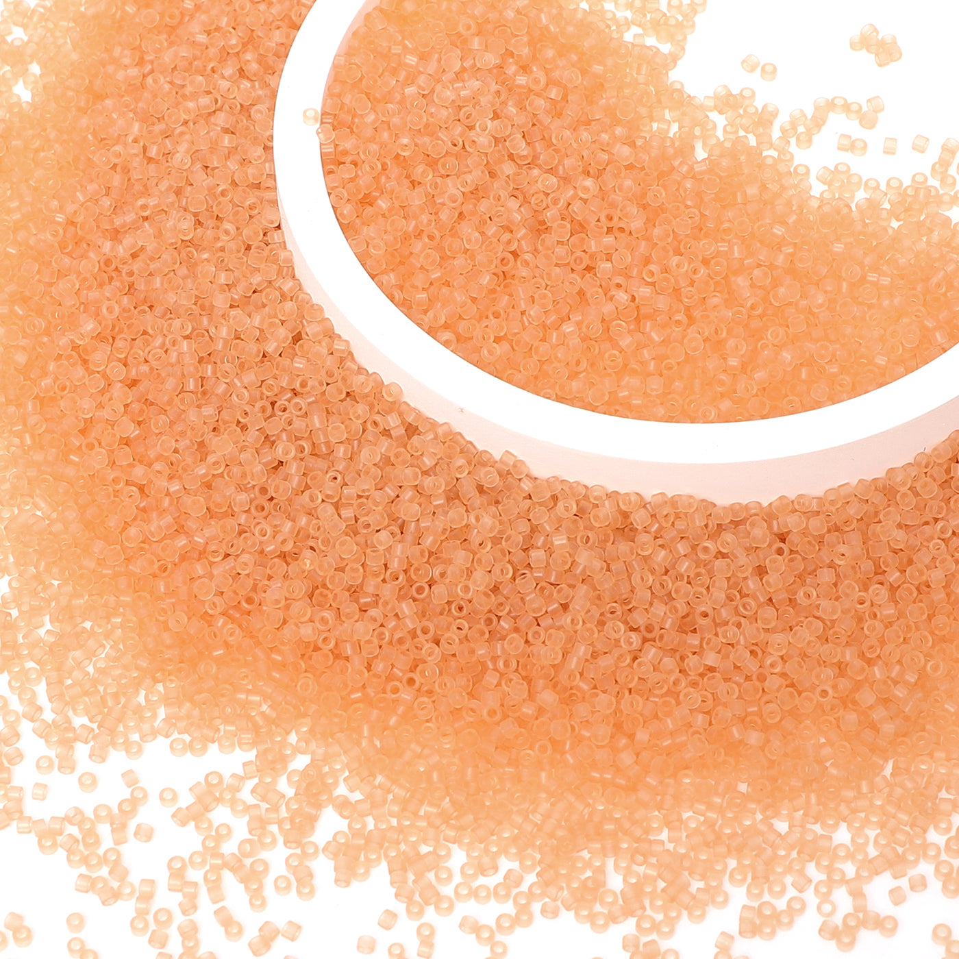 Transparent Frost Apricot Color Hight Quality Glass Cylinder Seed Beads 1.6 MM Size BS1025 Secondary image