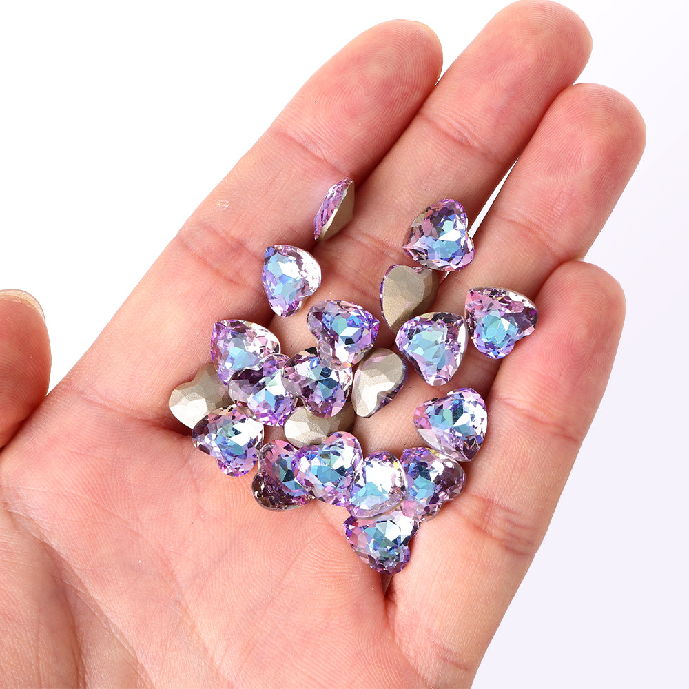 Vitrail Light Heart Shape High Quality Glass Pointed Back Fancy Rhinestones Secondary image