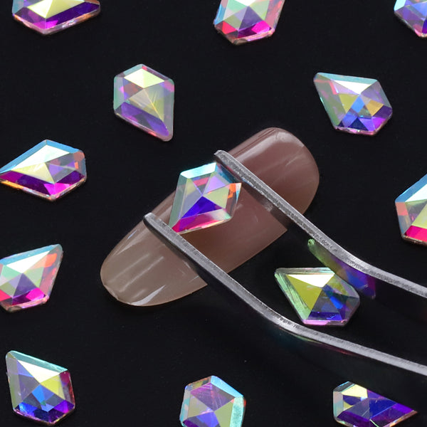 Diamond Shape Crystal AB Glass Flat Back Fancy Rhinestones