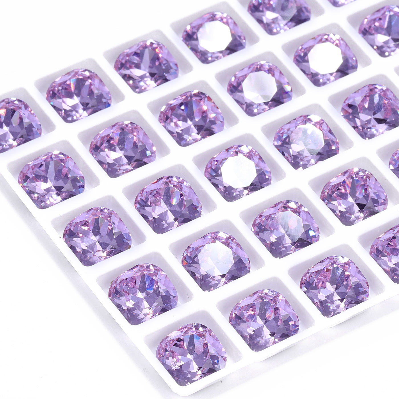 Violet Cushion Square Shape High Quality Glass Pointed Back Fancy Rhinestones Secondary image