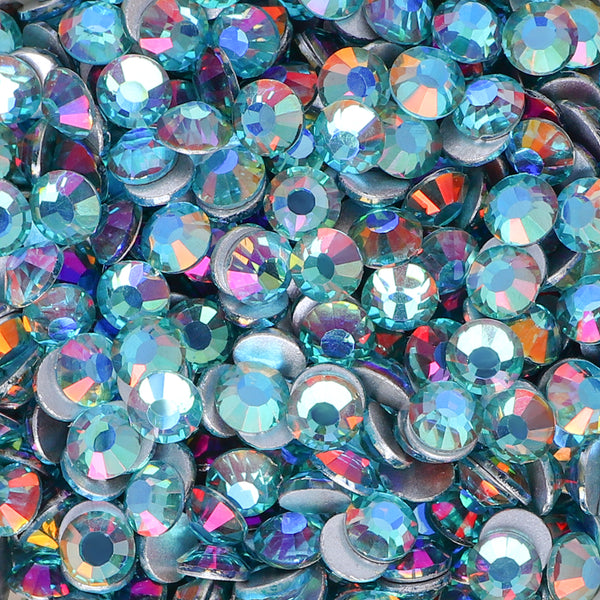 Aquamarine Light Glass FlatBack Rhinestones Silver Back WholesaleRhinestone