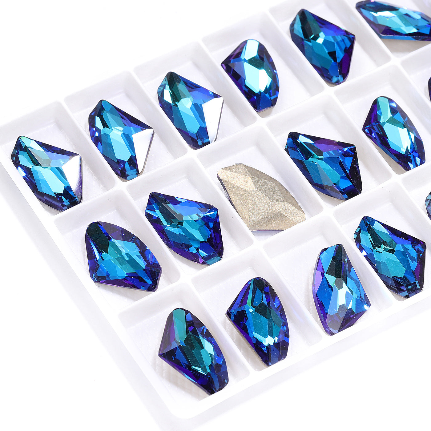 Bermuda Blue Galactic Shape High Quality Glass Pointed Back Fancy Rhinestones Второстепенное изображение товара