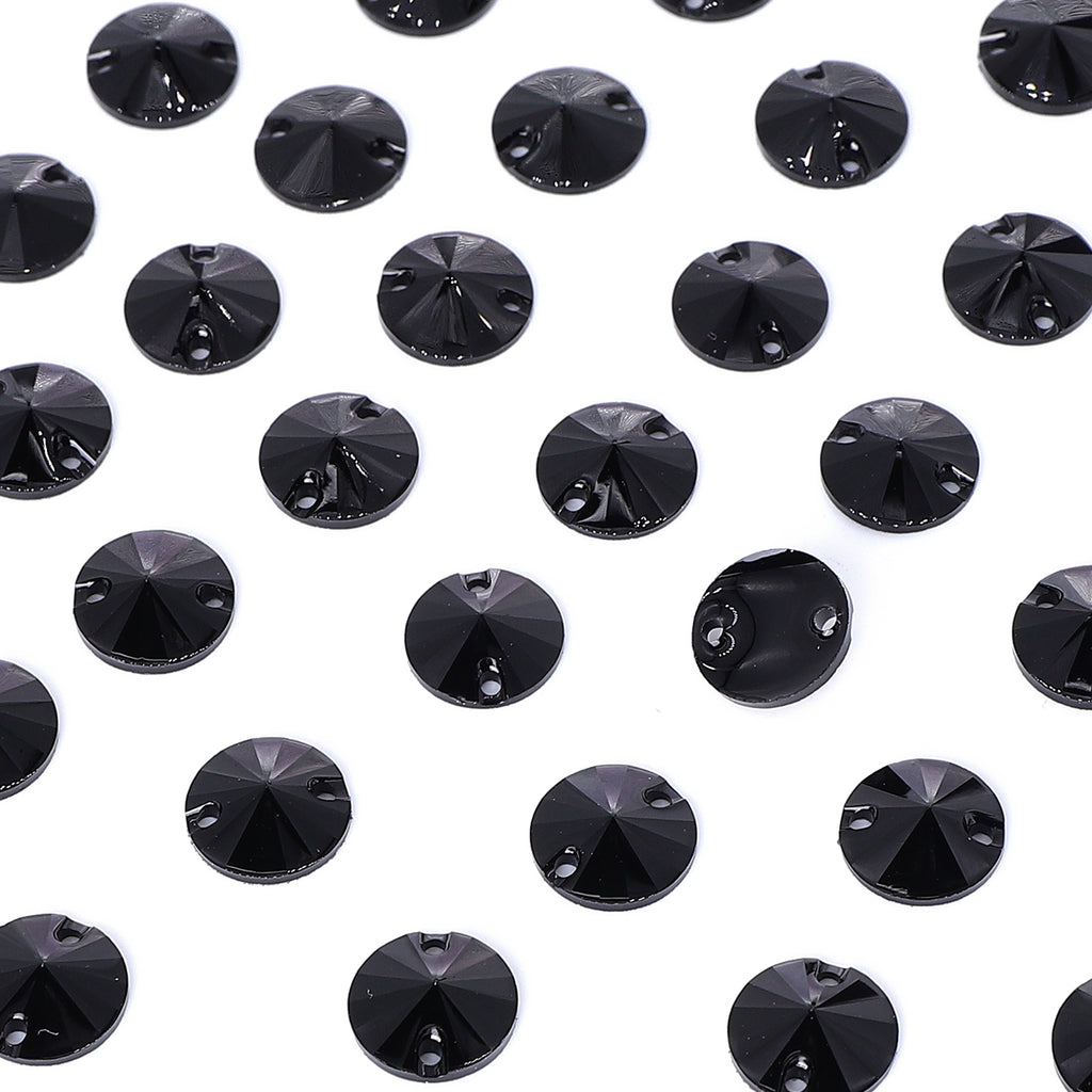 Rivoli Black Resin Sew-On Rhinestones para fantasia de dança