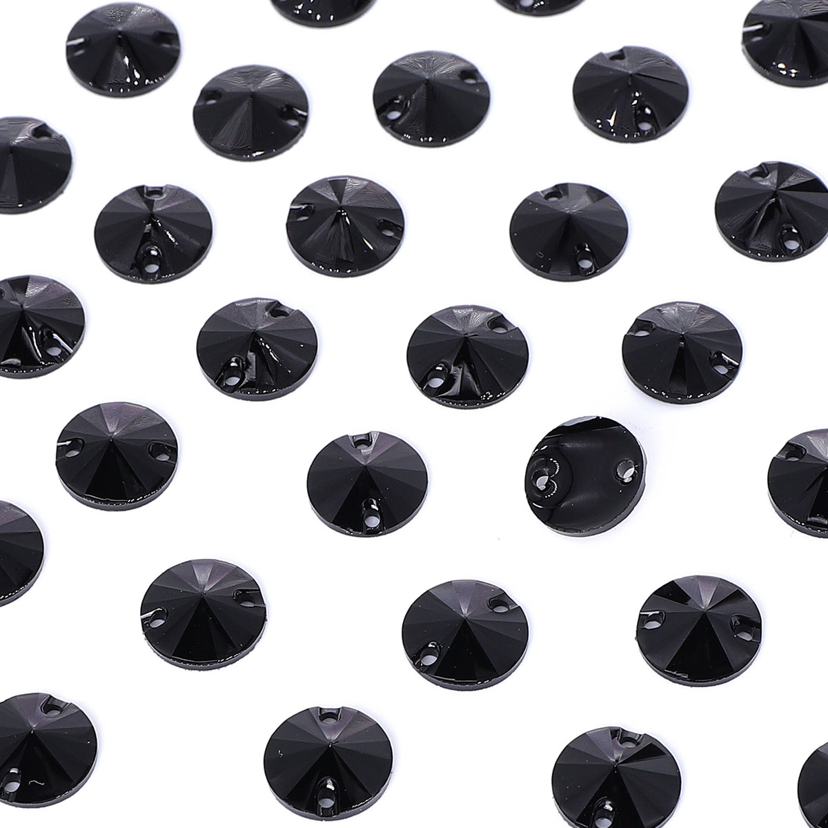 Rivoli Black Resin Sew-On Rhinestones para fantasia de dança