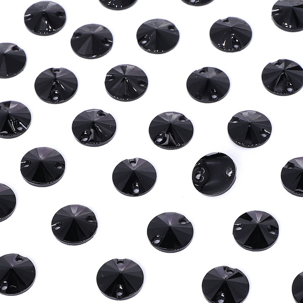 Rivoli Black Resin Sew-On Rhinestones para fantasia de dança