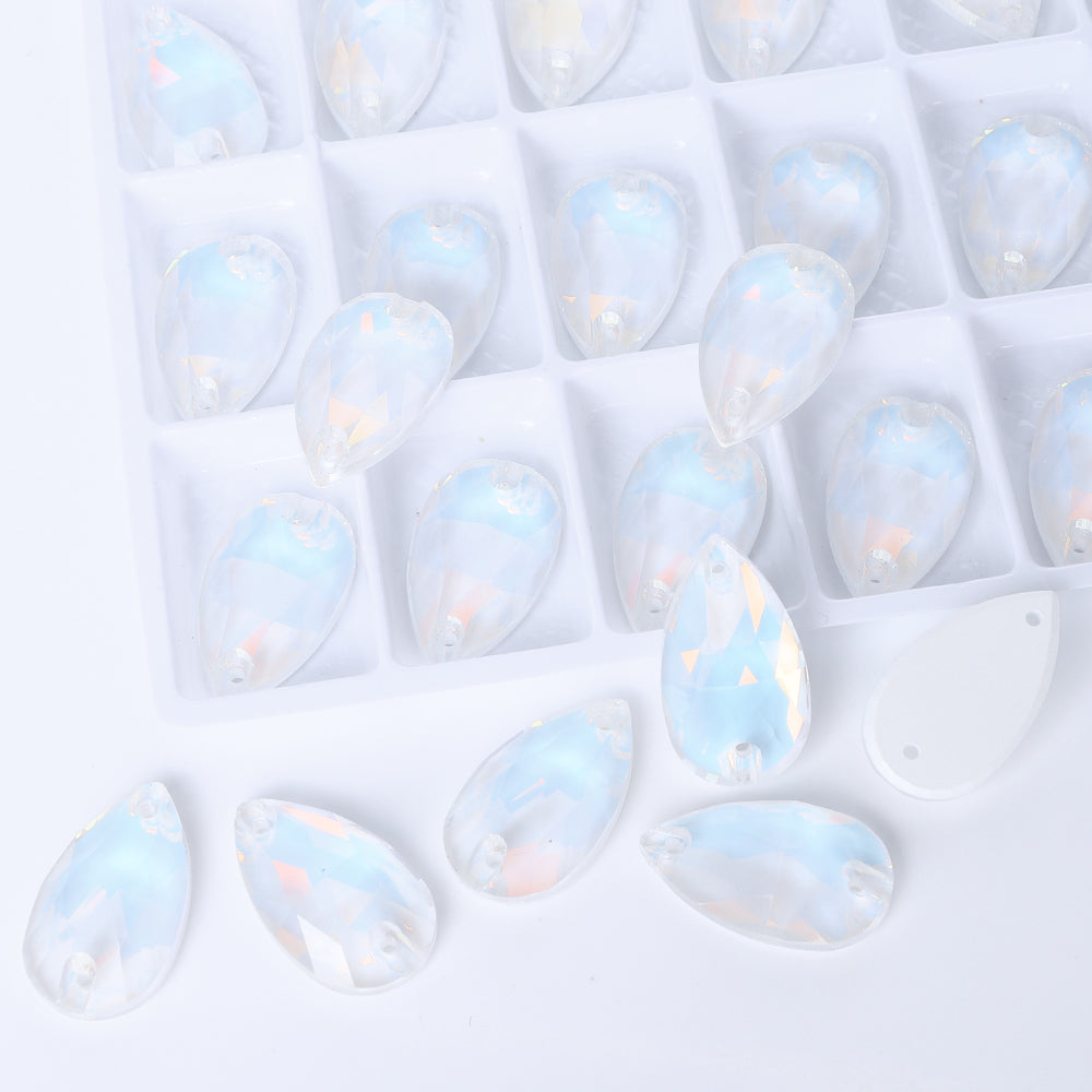 Crystal AM Drop Shape High Quality Glass Sew-on Rhinestones Secondary image