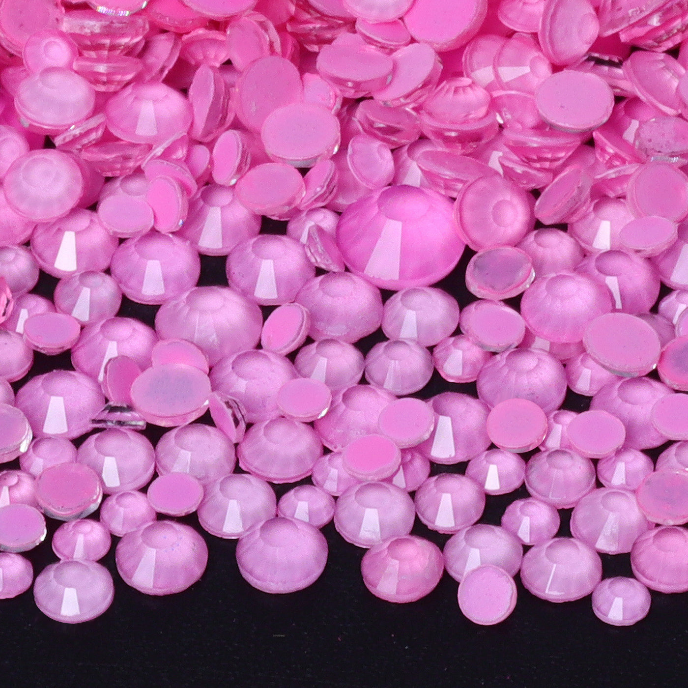 Mixed Sizes Mocha Neon Pink Glass Flat Back Rhinestones For Nail Art Secondary image