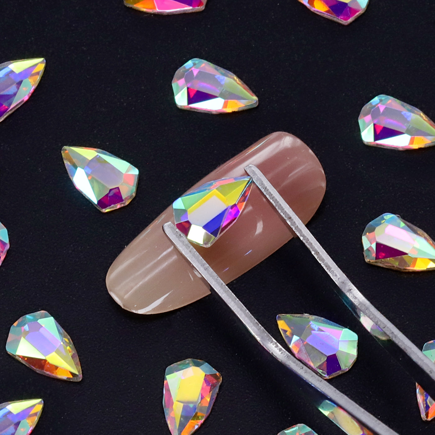 Shield Shape Crystal AB Flat Back Fancy Rhinestones