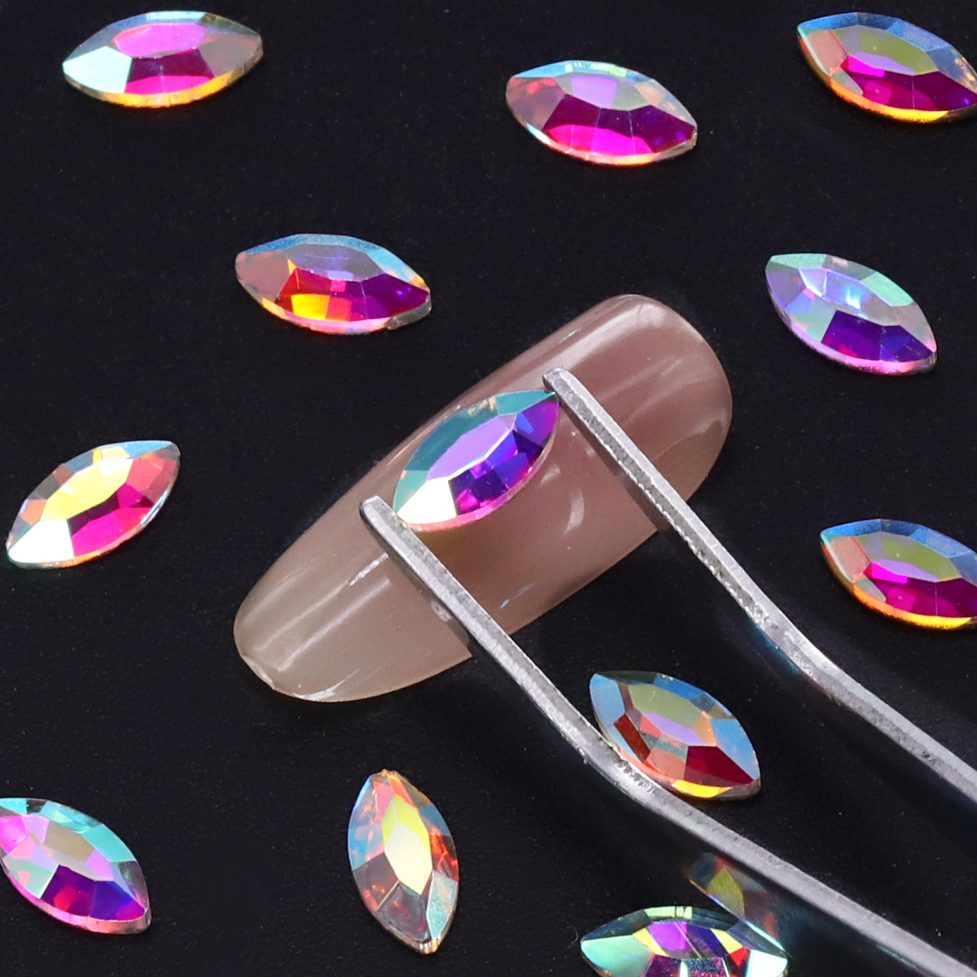 Navette Form Crystal AB Flat Rücken ausgefallene Strasssteine