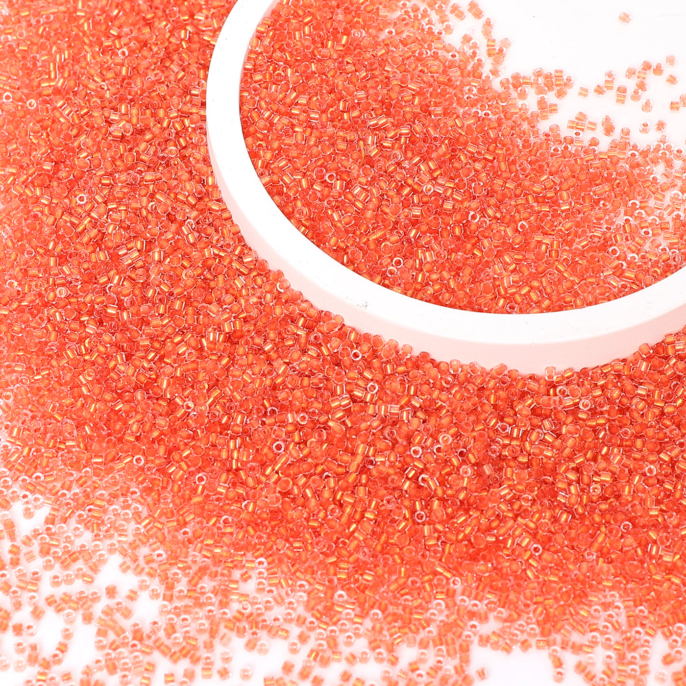 Transparent Color Lined Orange Hight Quality Glass Cylinder Seed Beads 1.6 MM Size DJS5004 Secondary image