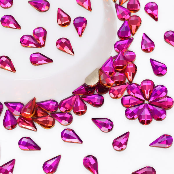 Raindrop Shape Purple Volcano Flat Back Fancy Rhinestones WholesaleRhinestone