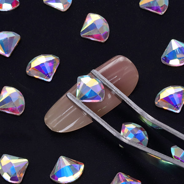 Sector Shape Crystal AB Flat Back Fancy Rhinestones