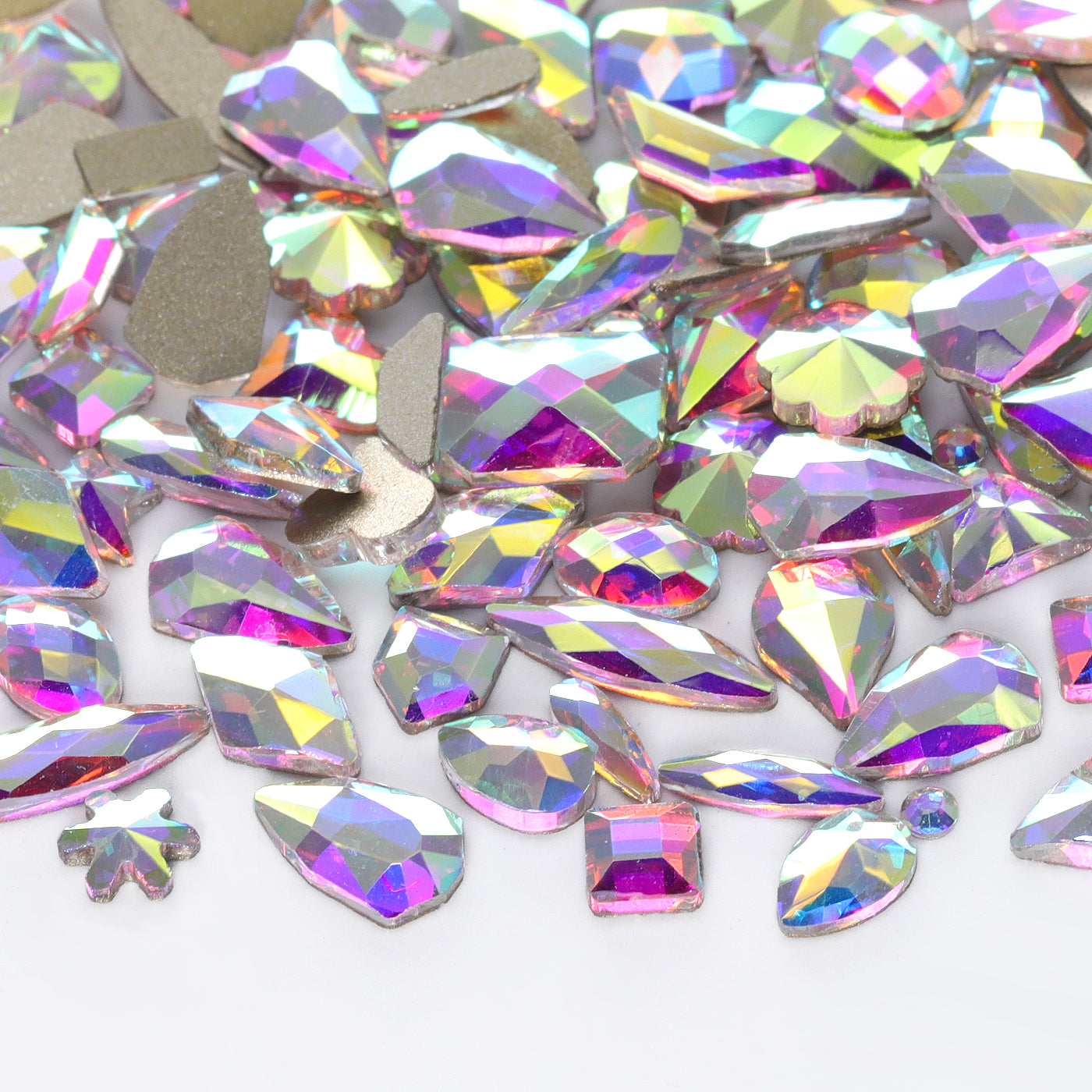 Mixed Shapes Crystal AB Flat Back Fancy Rhinestones For Nail Art WholesaleRhinestone Hoofdafbeelding