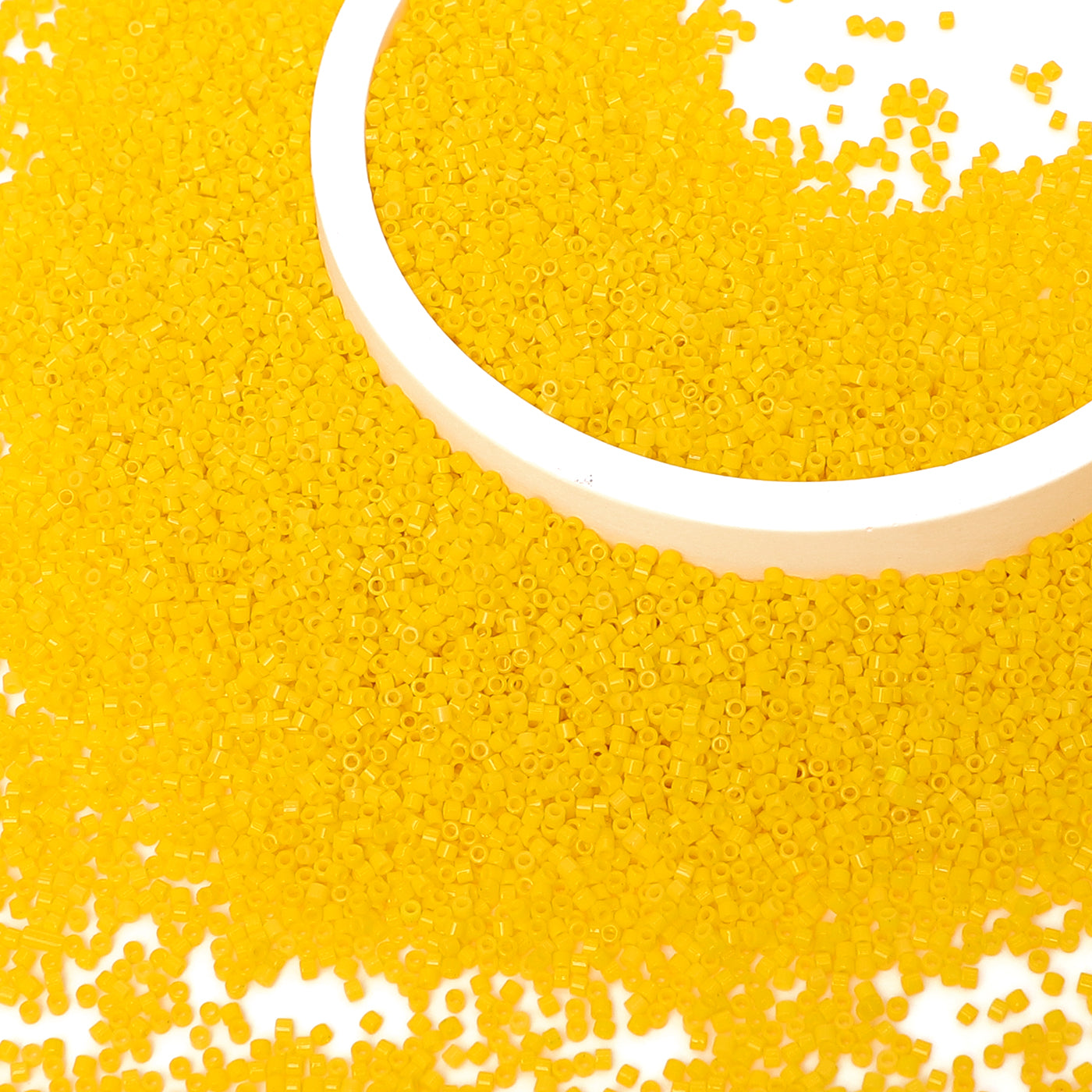 Perle di semi cilindri di vetro di alta qualità opaco di alta qualità di colore giallo scuro 1,6 mm BS1012 Immagine secondaria del prodotto