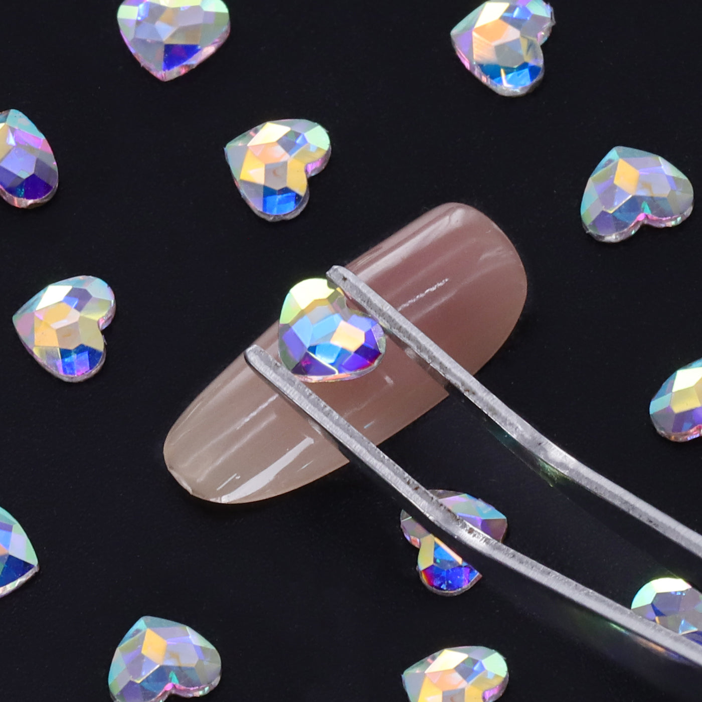 Coeur Crystal AB Glass Flat Back Fancy Fancy Image secondaire du produit