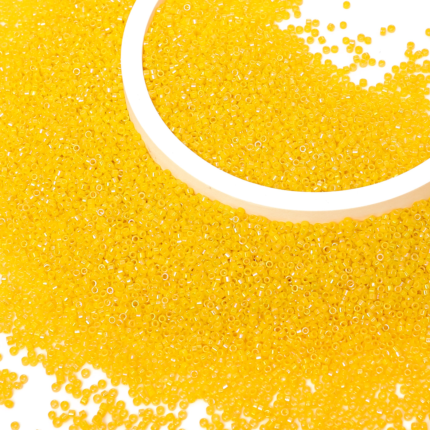 Perle di semi di semi cilindri di vetro di alta qualità di colore giallo arcobaleno di alta qualità Immagine secondaria del prodotto