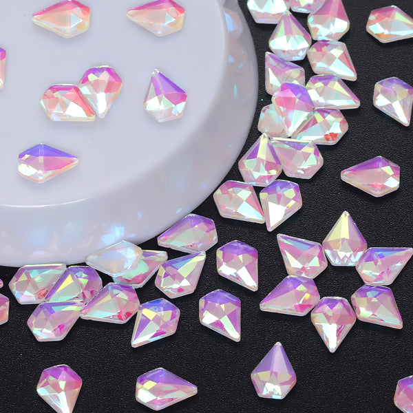 Diamond Shape Mocha White Flat Back Fancy Rhinestones WholesaleRhinestone