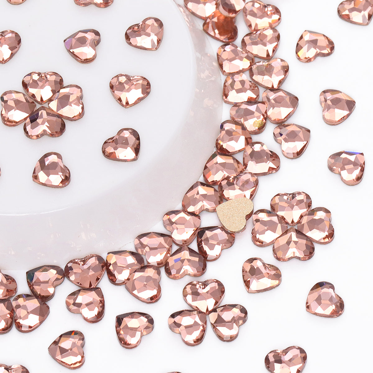 Heart Shape Champagne Flat Back Fancy Rhinestones WholesaleRhinestone