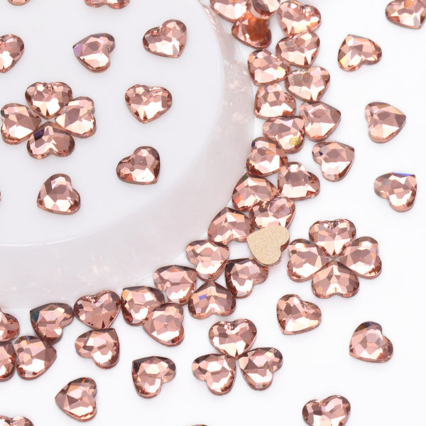 Heart Shape Champagne Flat Back Fancy Rhinestones WholesaleRhinestone