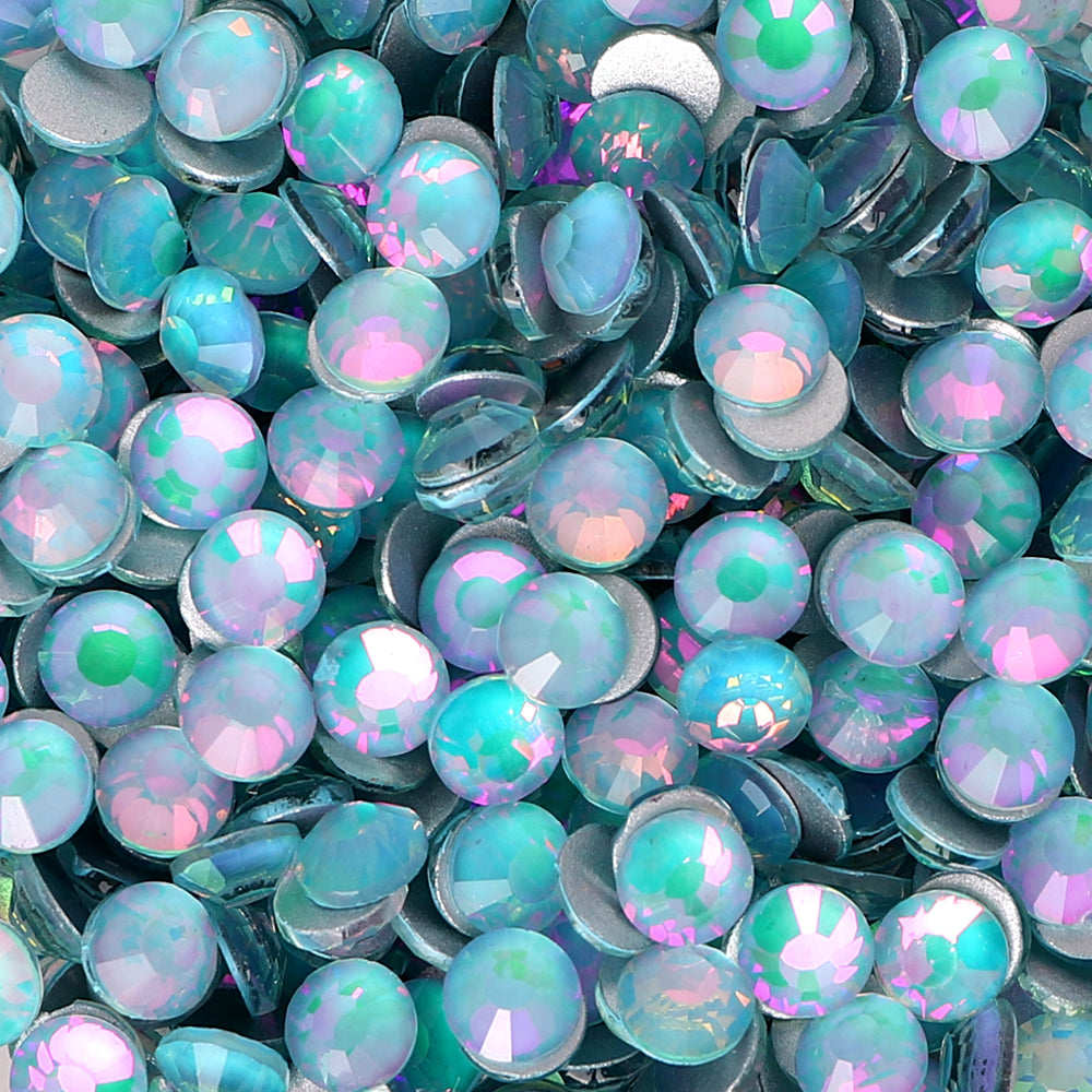 Crystal Tiffany Blue Glass FlatBack Rhinestones Silver Back WholesaleRhinestone