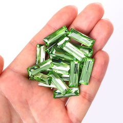 Peridot Princess Baguette Shape High Quality Glass Pointed Back Fancy Rhinestones