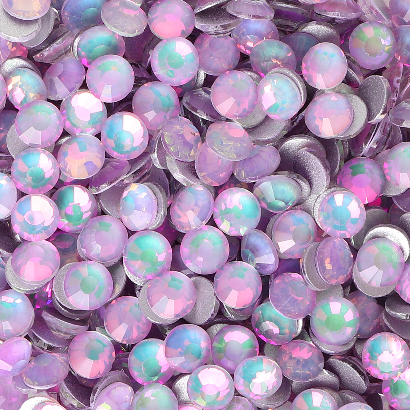 Crystal White Opal Glass FlatBack Rhinestones Silver Back Secondary image