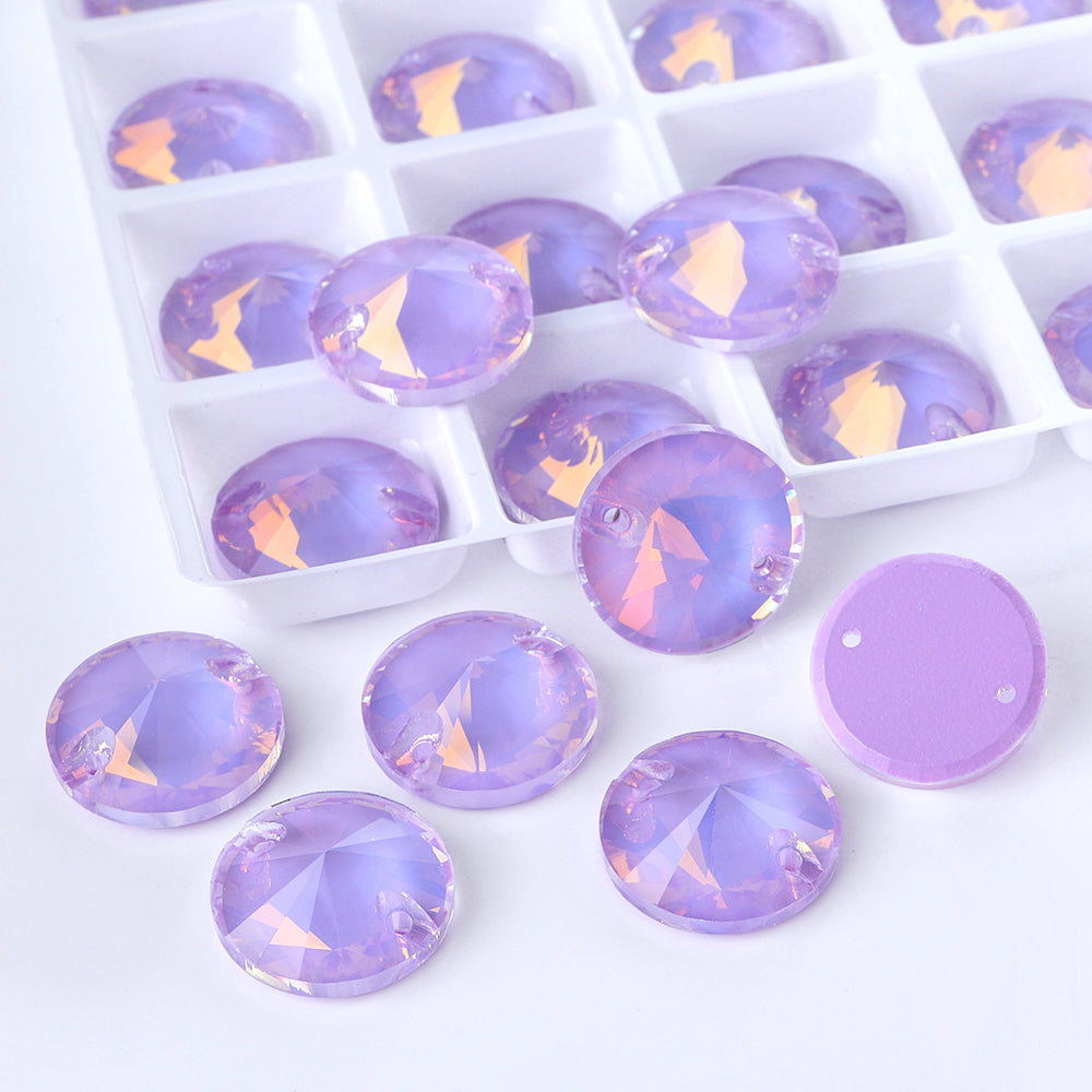 Lavender AM Rivoli  Shape High Quality Glass Sew-on Rhinestones WholesaleRhinestone