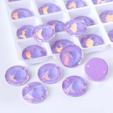 Lavender AM Rivoli  Shape High Quality Glass Sew-on Rhinestones