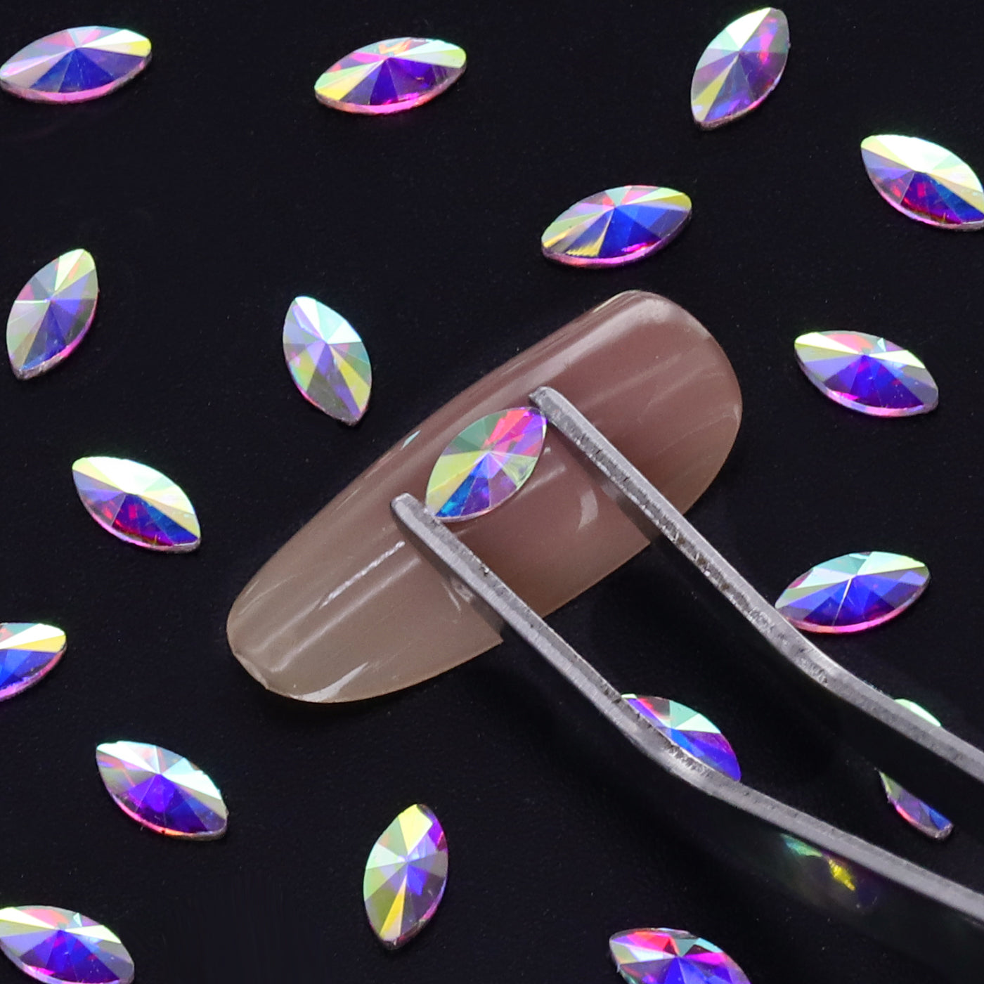 Navette Form Crystal AB Flat Rücken ausgefallene Strasssteine
