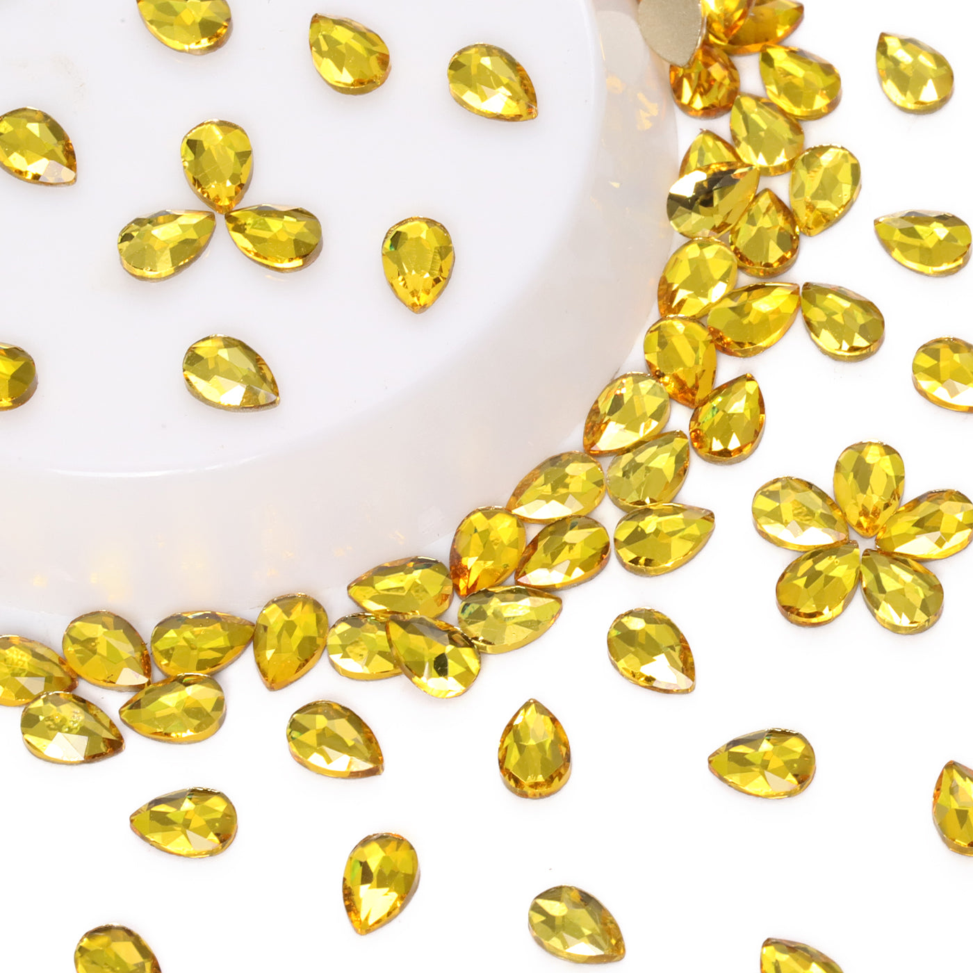 Raindrop Shape Citrine Flat Back Fancy Rhinestones Secondary image