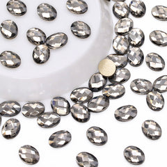 Oval Shape Black Diamond Flat Back Fancy Rhinestones WholesaleRhinestone