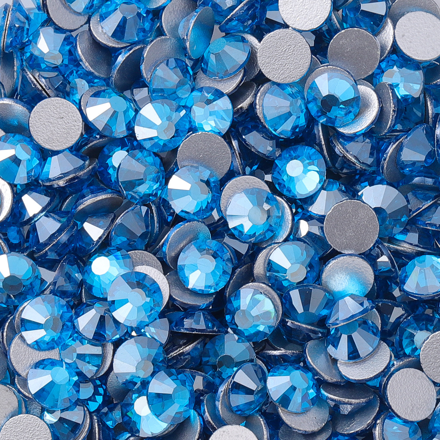 Star Capri Blue Glass FlatBack Rhinestones Silver Back Secondary image