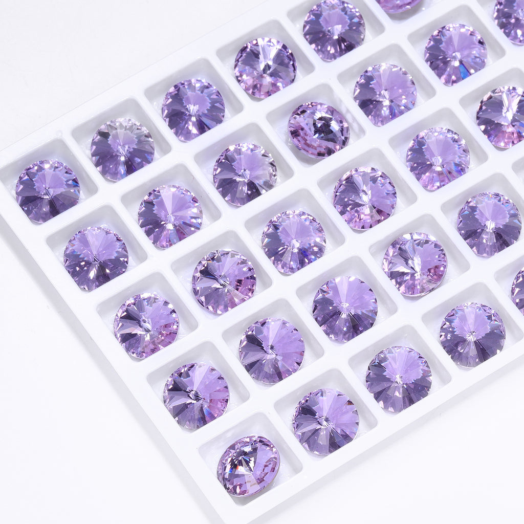 Violet Rivoli Shape High Quality Glass Pointed Back Fancy Rhinestones WholesaleRhinestone