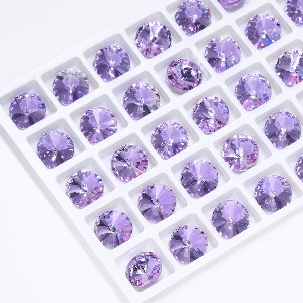 Violet Rivoli Shape High Quality Glass Pointed Back Fancy Rhinestones WholesaleRhinestone