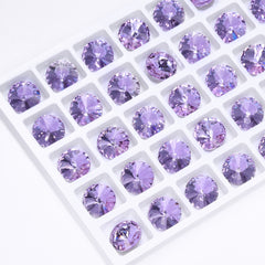 Violet Rivoli Shape High Quality Glass Pointed Back Fancy Rhinestones